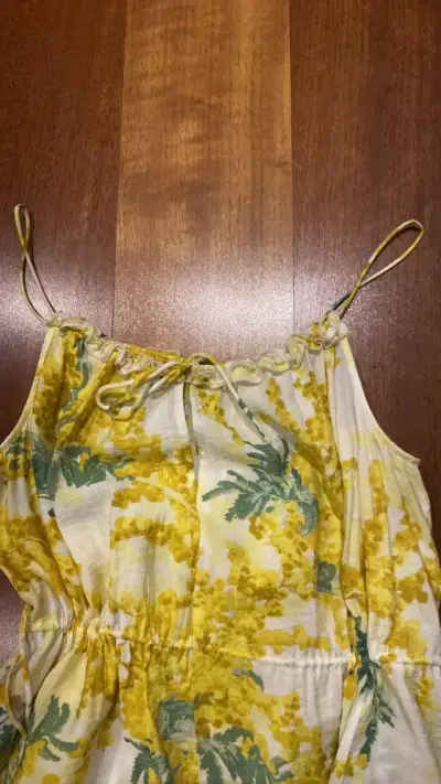 Vestido largo floral amarillo H&M - miniatura 3