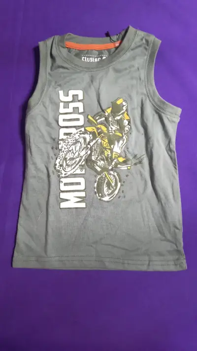 Polera sin mangas para niño con diseño de motocros - miniatura 1