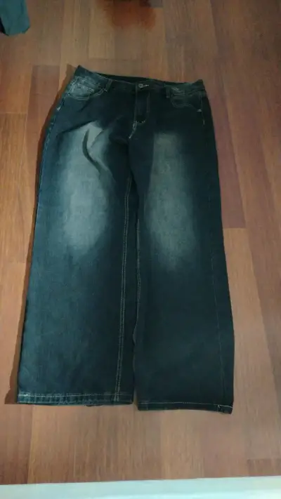 Jeans anchos de mezclilla talla XL - miniatura 1