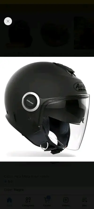 Casco para moto Airoh Helios negro - miniatura 1