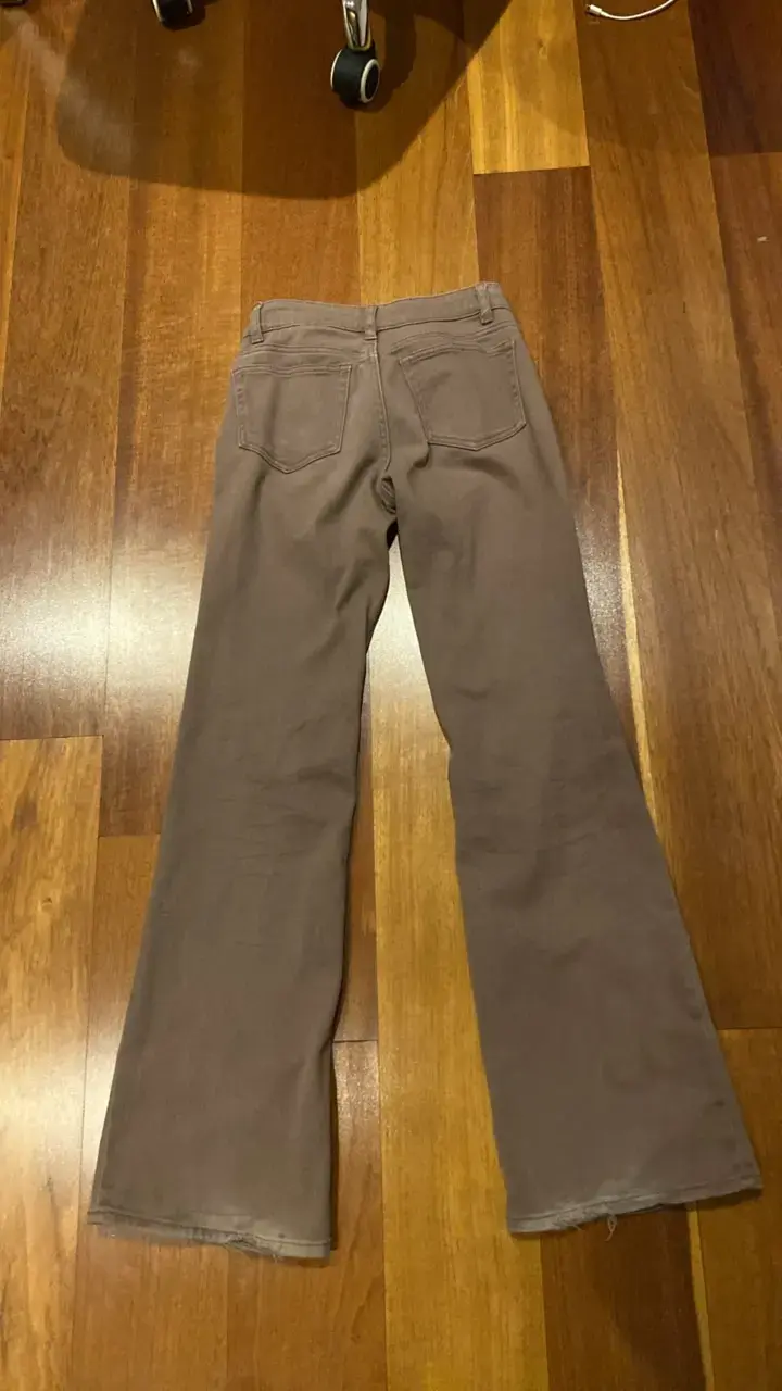 Pantalones cafe tiro bajo H&M - 2
