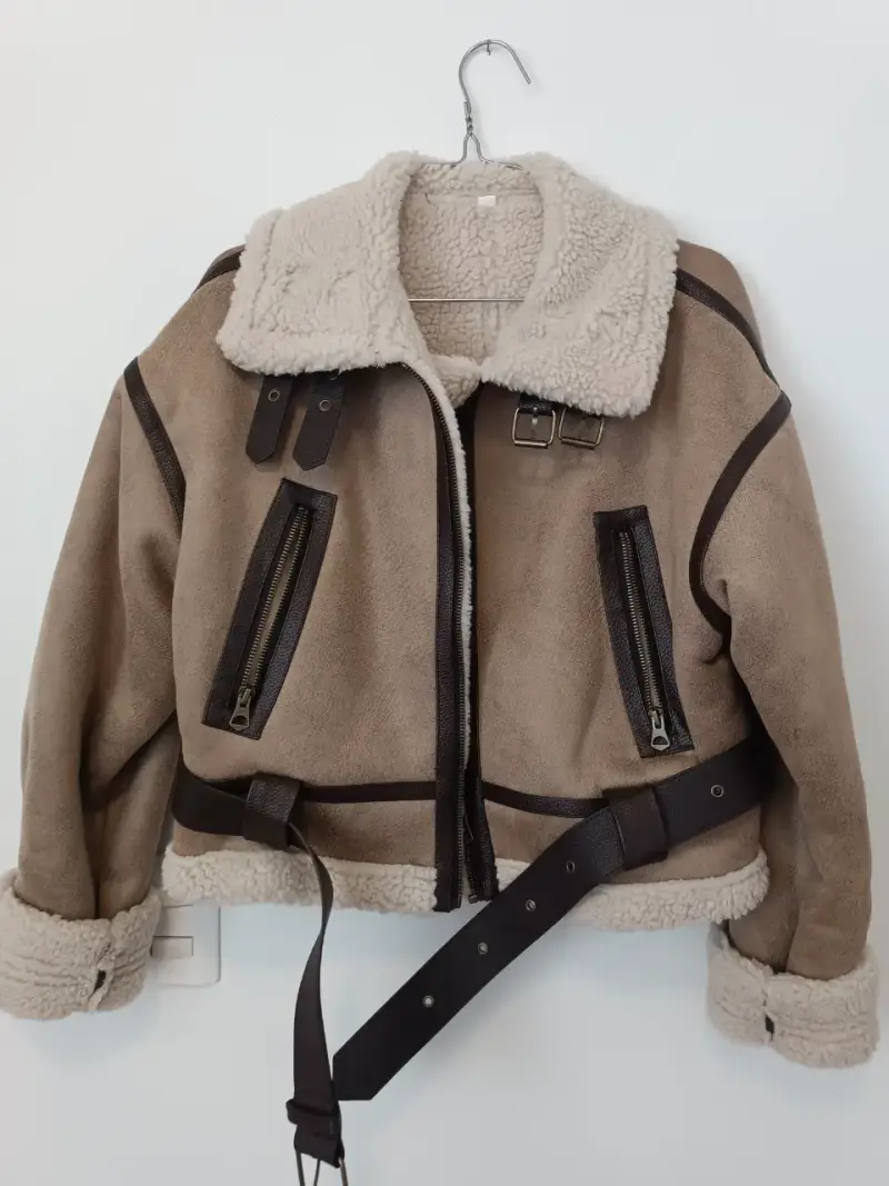 Chaqueta de aviador con forro de chiporro