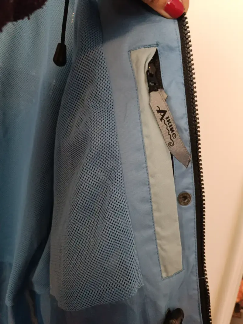 Chaqueta impermeable azul Viking con capucha - 2