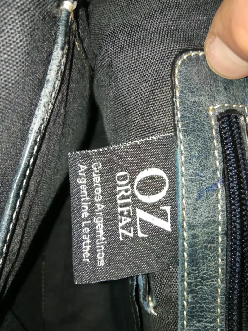 Bolso de cuero genuino Oz Ortez azul - 7