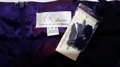 Vestido de fiesta morado con detalles brillantes - miniatura 4