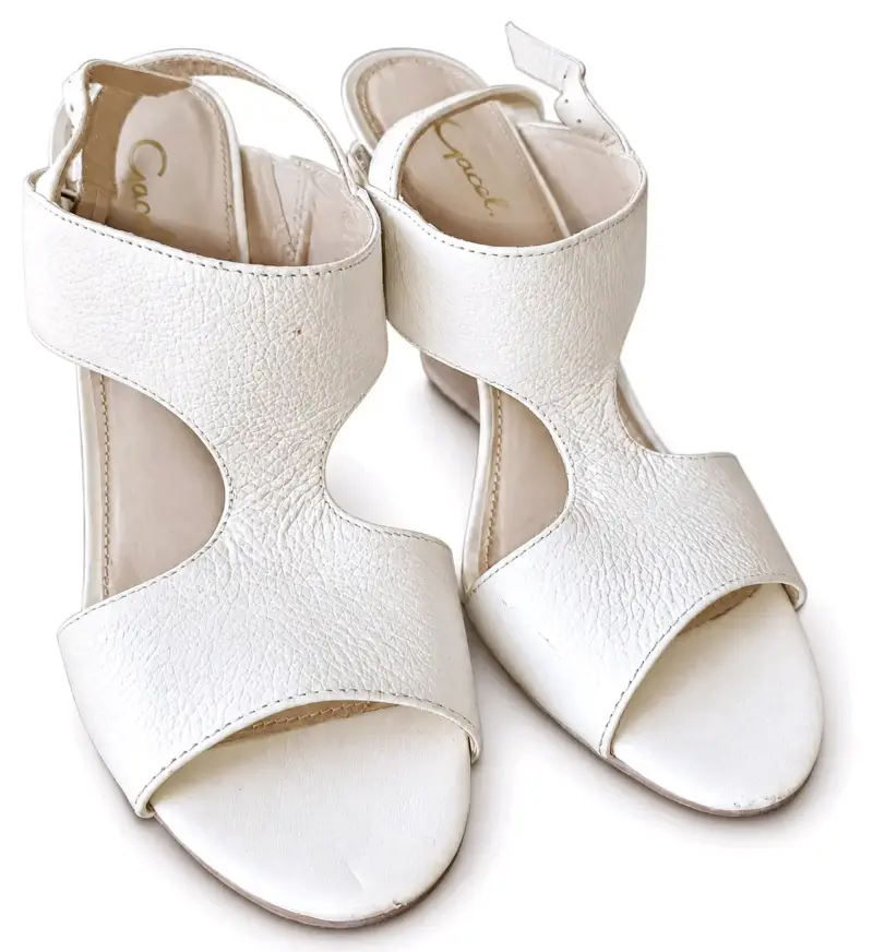 Sandalias de tacón alto blancas Graciela