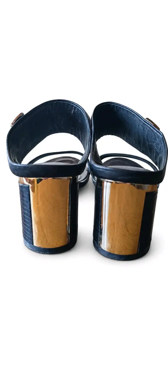 Sandalias de Tacón Ancho Negras Elegantes - 2