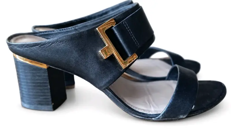 Sandalias de Tacón Ancho Negras Elegantes - 4