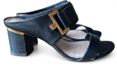 Sandalias de Tacón Ancho Negras Elegantes - miniatura 4