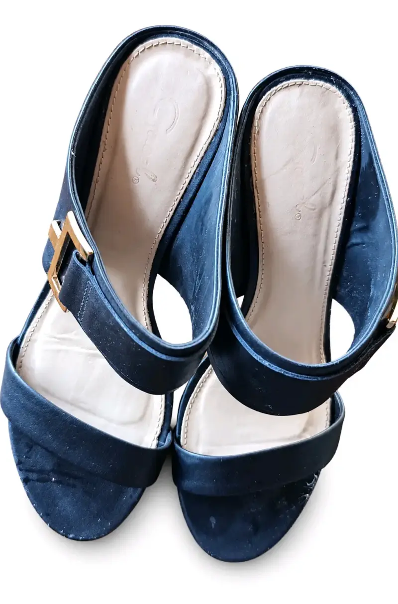 Sandalias de Tacón Ancho Negras Elegantes - 5