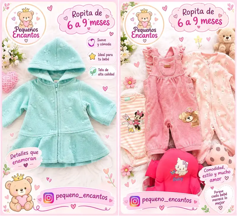 Ropita de bebé 6 a 9 meses Pequeños Encantos