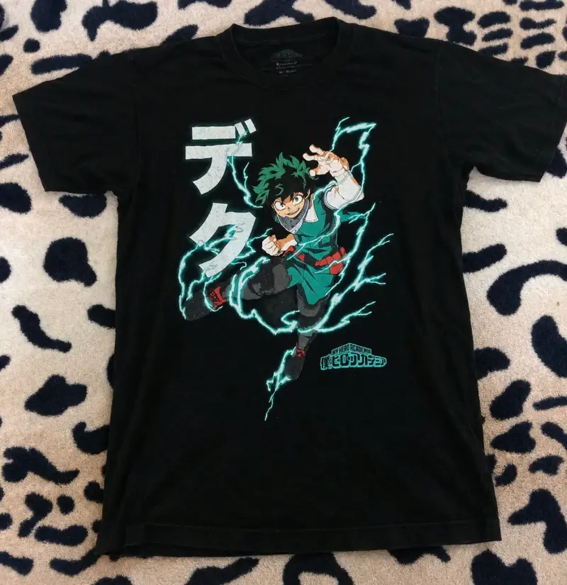 Polera negra My Hero Academia Deku para hombre