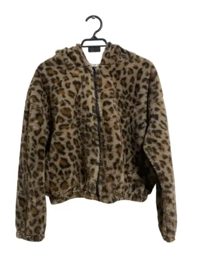 Chaqueta de peluche con estampado animal print - miniatura 1