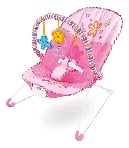 Silla mecedora para bebé Fisher-Price rosa con juguetes