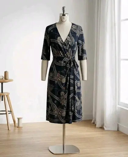 Vestido cruzado estampado floral elegante
