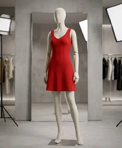Vestido Rojo Sin Mangas Elegante