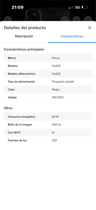 Proyector portátil Fancy Hy320 con control remoto - miniatura 4