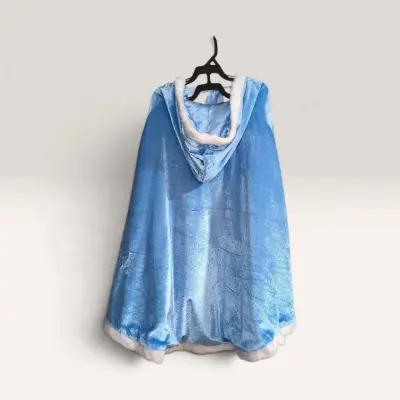 Capa de disfraz azul con capucha para niños - miniatura 2