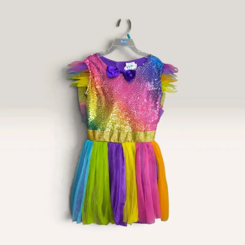 Vestido de Niña Arcoíris con Lentejuelas