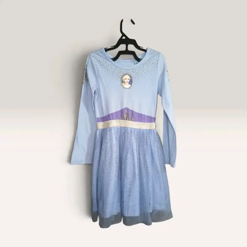 Vestido de niña Frozen azul con lentejuelas