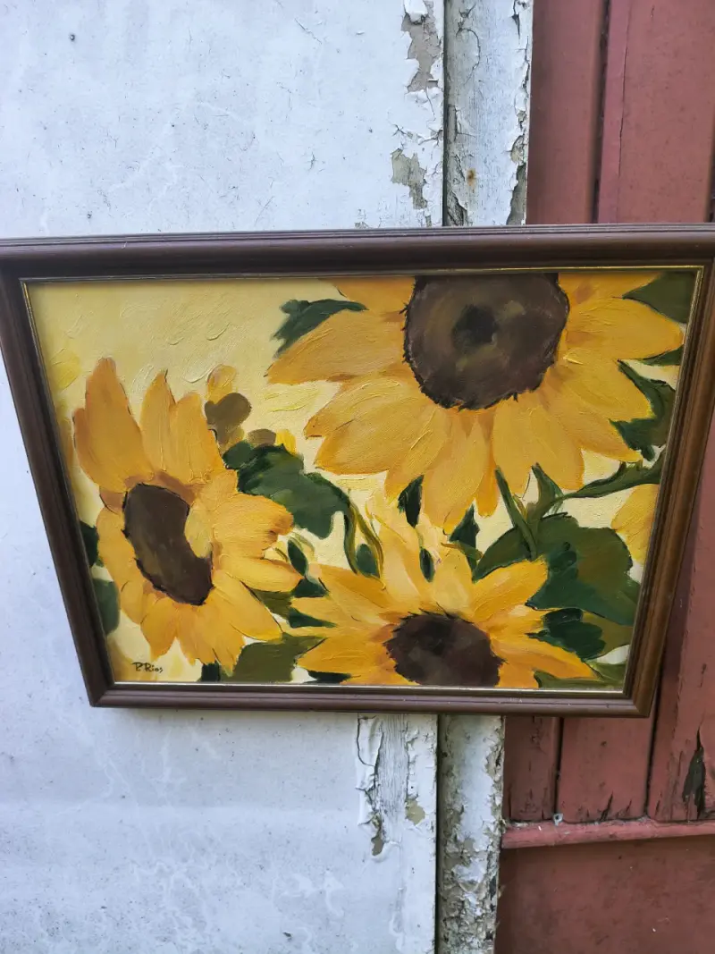 Cuadro de girasoles enmarcado