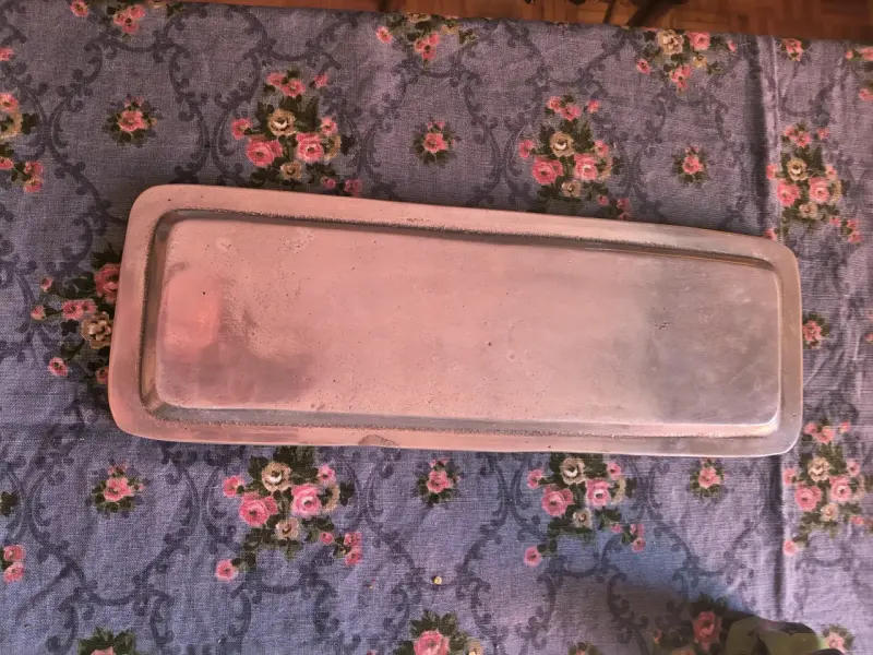 Bandeja de metal rectangular vintage