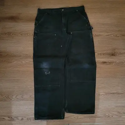 Pantalones de trabajo negros Carhartt con bolsillos - miniatura 1