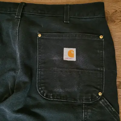 Pantalones de trabajo negros Carhartt con bolsillos - miniatura 3