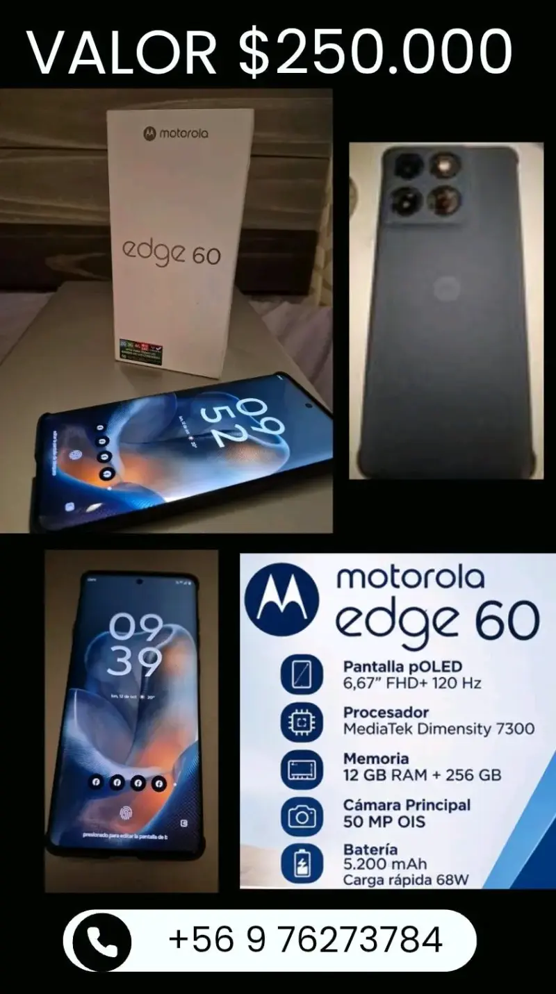 Smartphone Motorola Edge 60 con pantalla pOLED