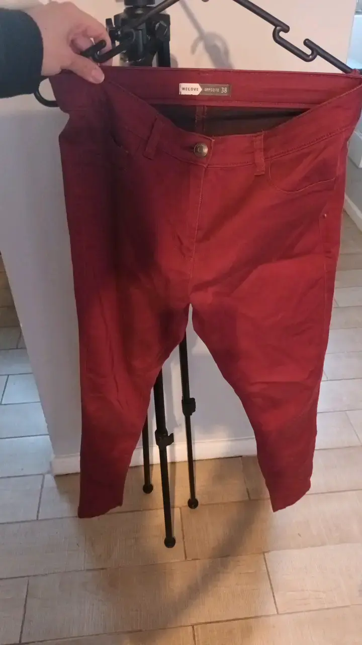 Pantalones burdeo WeLove Oppozite talla 38 - 1