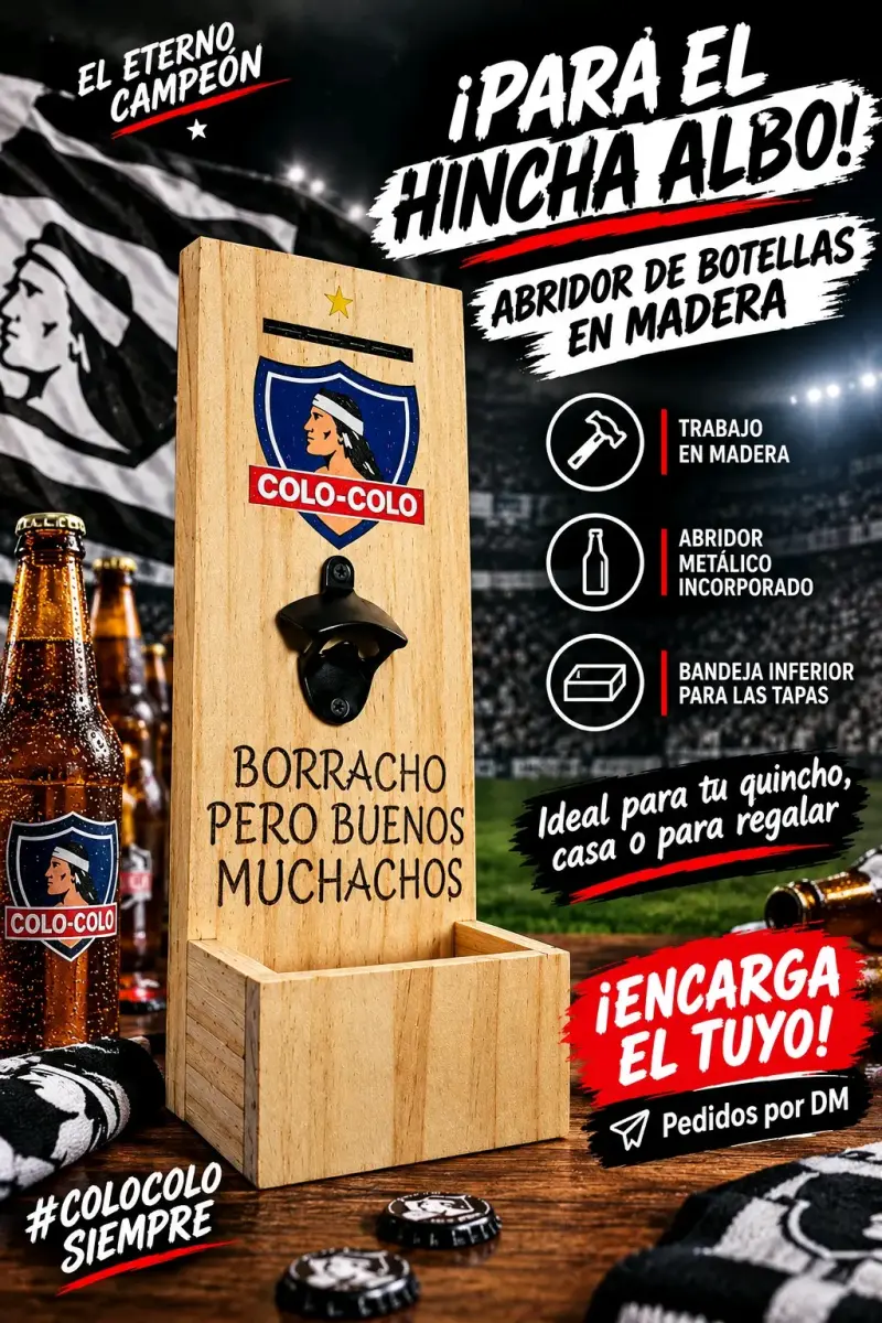 Abridor de Botellas en Madera Colo-Colo - 1