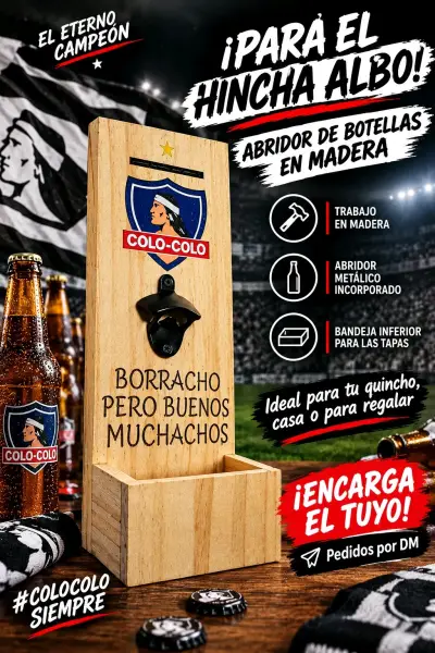 Abridor de Botellas en Madera Colo-Colo - miniatura 1
