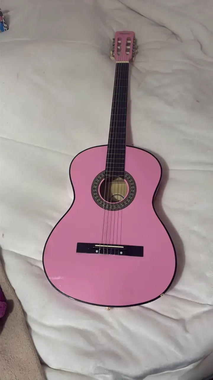 Guitarra acústica rosa para principiantes - 2