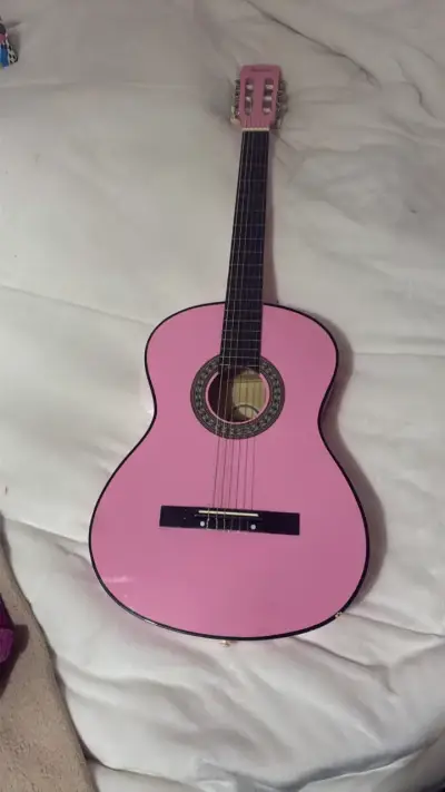 Guitarra acústica rosa para principiantes - miniatura 2