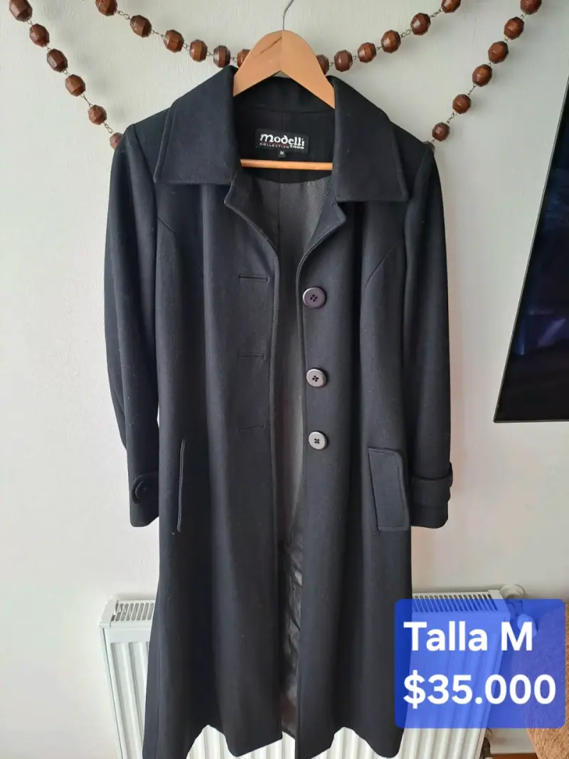 Abrigo negro largo Modelli talla M - 1