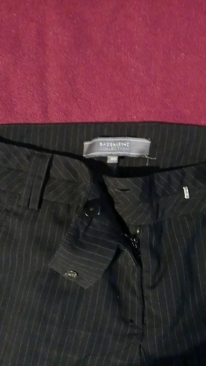Pantalones de vestir negros a rayas Basement - 3