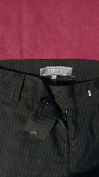 Pantalones de vestir negros a rayas Basement - miniatura 3