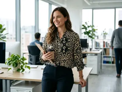 Blusa estampada en blanco y negro para mujer - miniatura 1