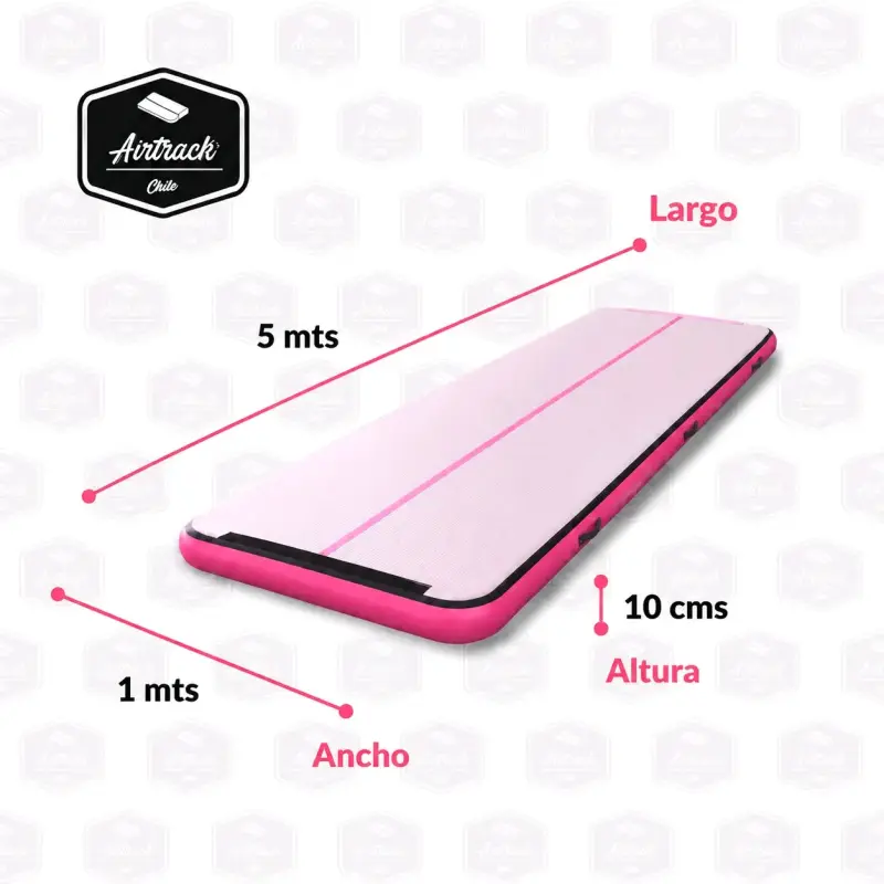 Colchoneta inflable de gimnasia rosa 5m - 2