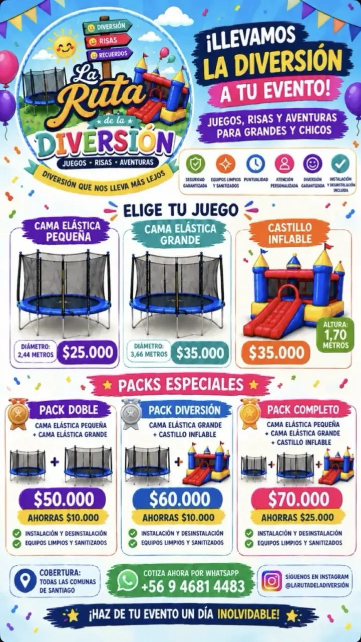Cama Elástica e Inflable para Eventos