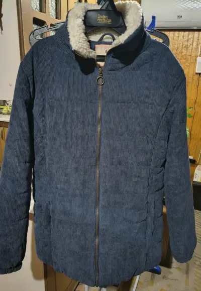 Chaqueta de pana azul con forro de lana - miniatura 2
