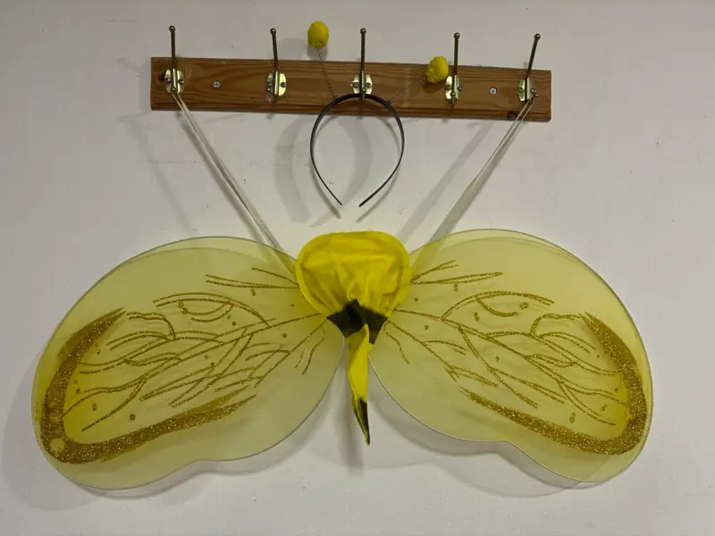 Alas de disfraz de abeja amarillas con antenas - 1