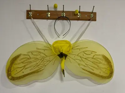 Alas de disfraz de abeja amarillas con antenas - miniatura 1