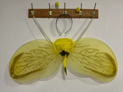 Alas de disfraz de abeja amarillas con antenas - miniatura 2