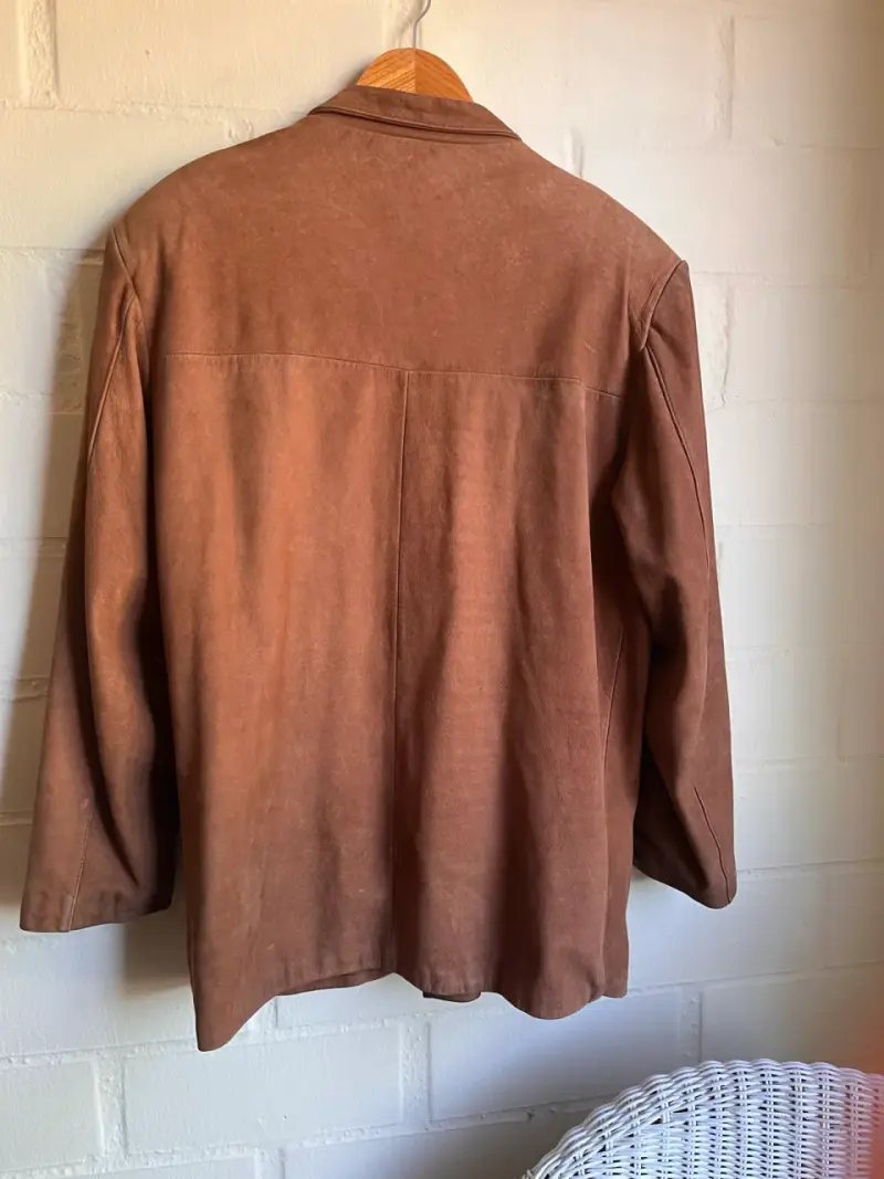 Blazer de gamuza marrón para hombre - 2