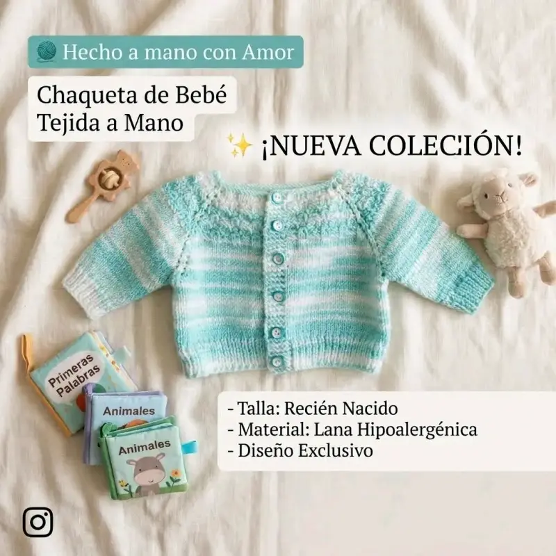 Chaqueta de Bebé Tejida a Mano Nueva Colección