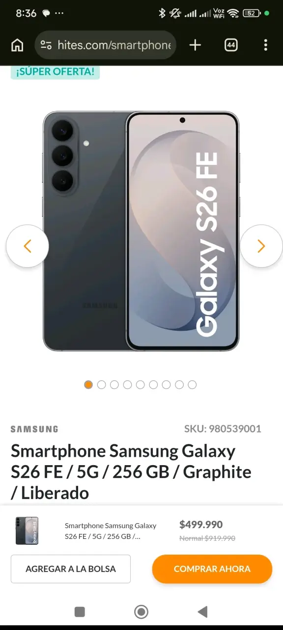 Smartphone Samsung Galaxy S26 FE 256GB - 3