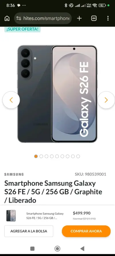 Smartphone Samsung Galaxy S26 FE 256GB - miniatura 3
