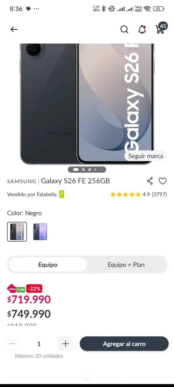 Smartphone Samsung Galaxy S26 FE 256GB - 4