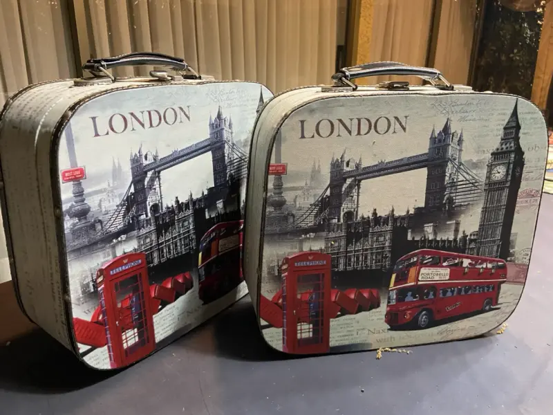 2 Maletas decorativa estilo vintage Londres - 3